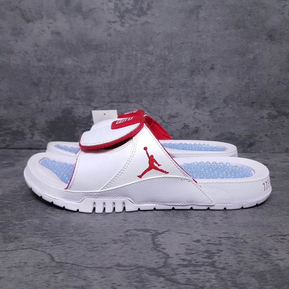 NIKE Air Jordan Hydro Retro XI‎ 11 Slides Mens 8 White Varsity Red Cherry